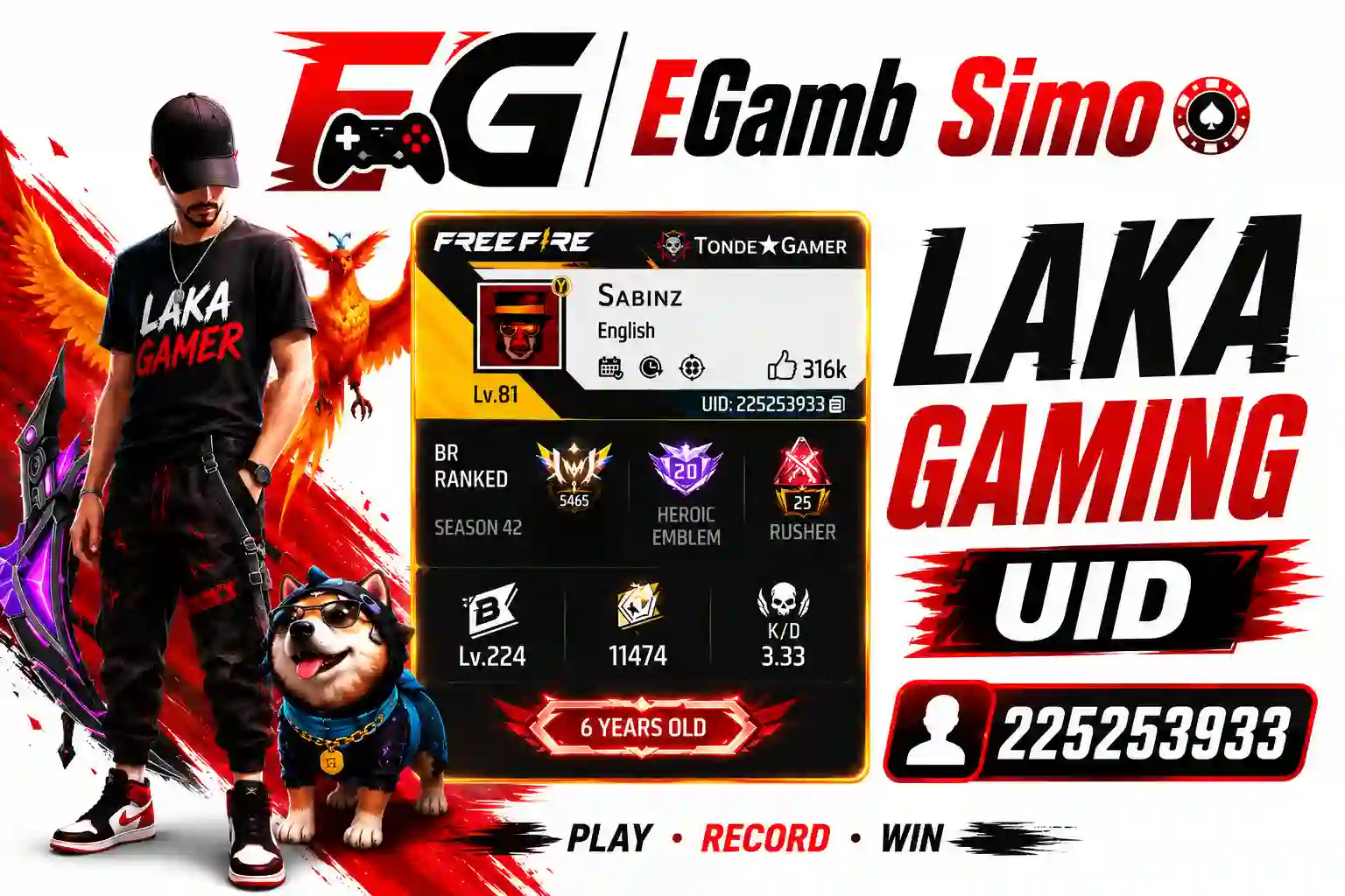 Laka Gamer UID: Free Fire Profile, Stats, K/D Ratio, YouTube Journey & Gaming Career