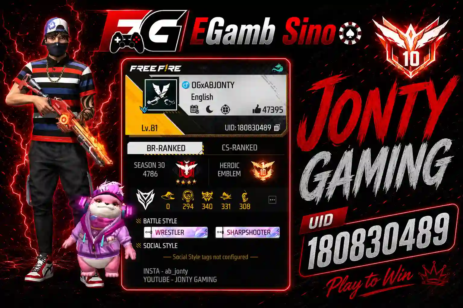 Jonty Gaming UID: Complete Free Fire Profile, Stats, K/D Ratio, and YouTube Journey